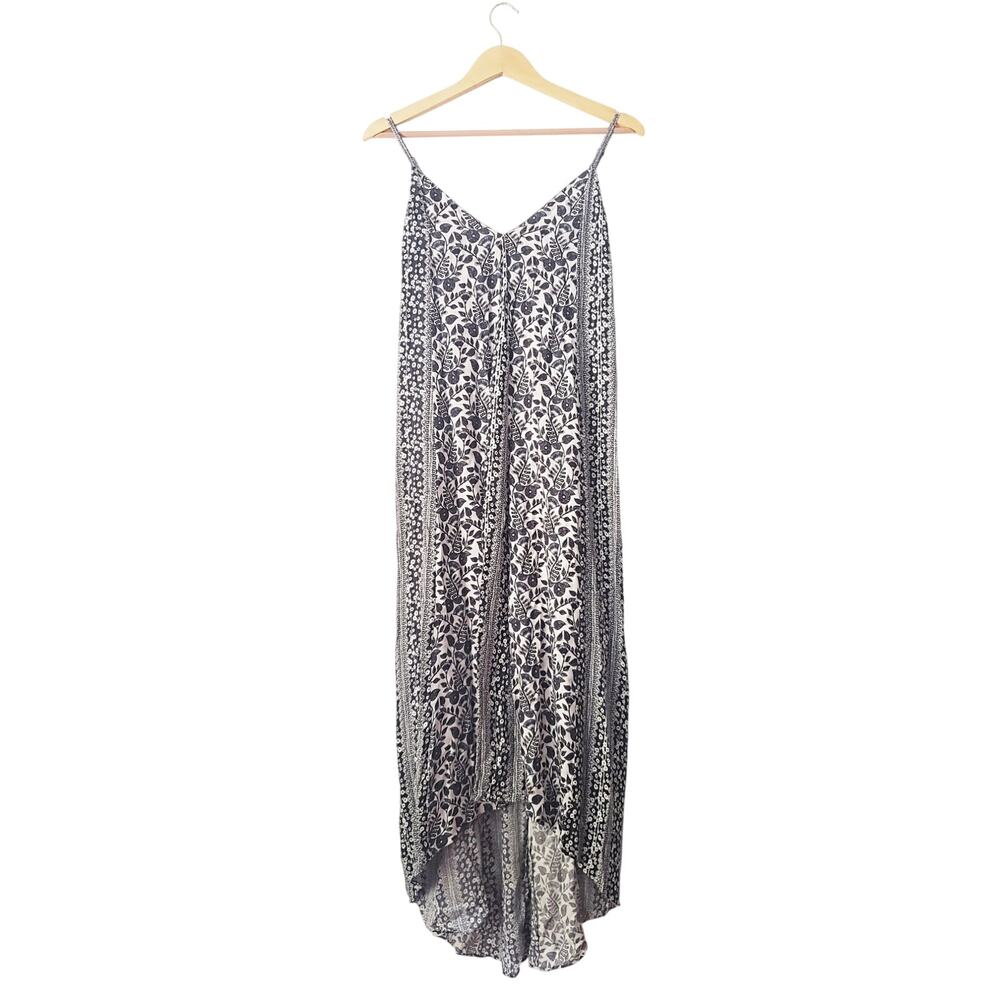 Alice + Olivia Rowley High Low Floral Tent Dress Black/White Size 8P